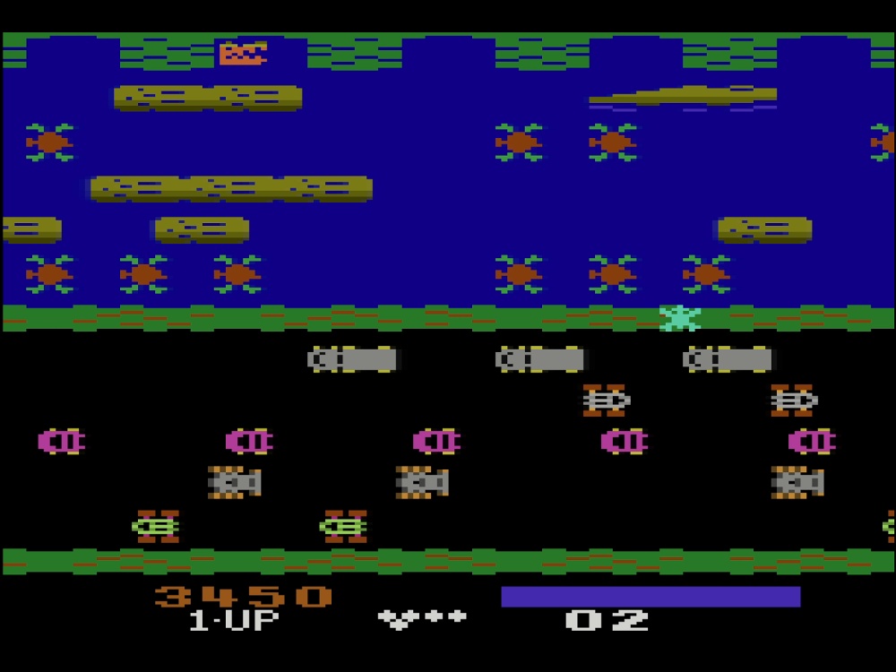 Gameplay of The Official Frogger for Atari 2600